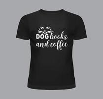 perro libros y café t camisa diseño vector