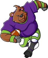 the bear mascot of American football complete with player clothe vector