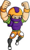 the young man mascot of American football complete with player clothe vector