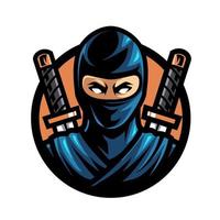 moderno profesional ninja mascota logo vector