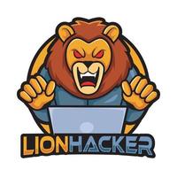 león hacker animal mascota logobasic rgb vector