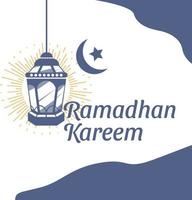 Marhaban Ya Ramadhan Greeting with hand lettering calligraphy and illustration. vector