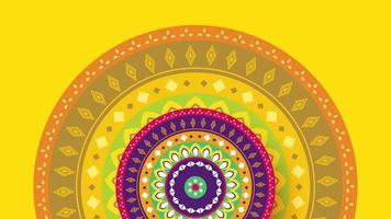 indisch modern Mandala mit Gelb Hintergrund video