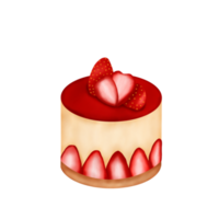 Watercolor Strawberry Cake png