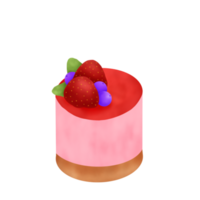 Watercolor Fruit Cake png