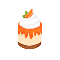aguarela laranja bolo png
