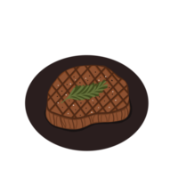 bistecca illustrazione. cibo. piatto design. png
