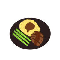 bistecca illustrazione. cibo. piatto design. png