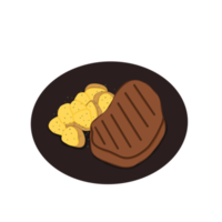 Steak Illustration. Food. Flat design. png