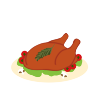 Chicken on plate with vegetables png