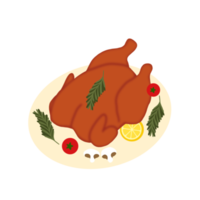 Chicken on plate with vegetables png