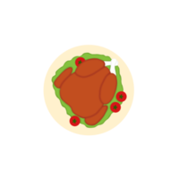 Chicken on plate with vegetables png