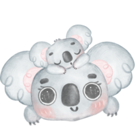 carino kawaii contento Sorridi bambino koala natura animale asilo cartone animato personaggio acquerello pittura png