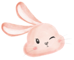 cute sweet kawaii happy smile baby bunny rabbit watercolour cartoon  kid animal spring Easter egg png