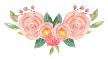 waterverf zoet bloemen krans bloem banier hand- getrokken grafisch illustratie png