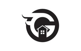 Letter G house logo template vector