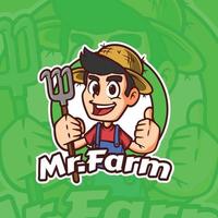 Farmer Man Mascot Logo vector