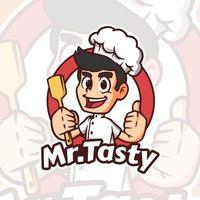 logotipo de la mascota del chef vector