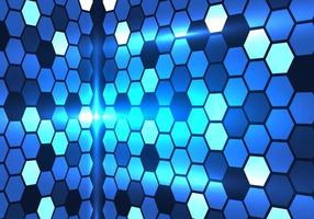 Abstract technology background, hexagonal shapes placed together in many pieces, with light passing through it, giving it a more modern and elegant look. Focus on the floor, mainly using the blue dial vector