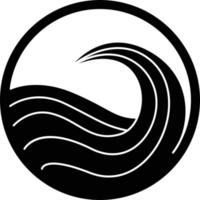 Wave in circle vector icon design. Flat icon design.