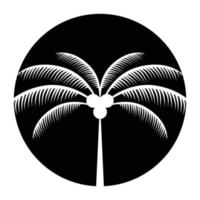 Palm in circle vector icon design. Flat icon.