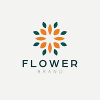 Abstract flower and leaves logo design. Cosmetics oe fashion logotype. Luxury and modern logo. vector