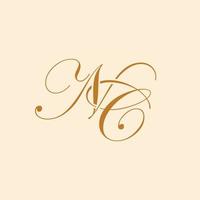 NC monogram logo design. Letters N and C emblem logotype. Elegant monogram template. vector