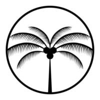 Palm in circle vector icon design. Flat icon.