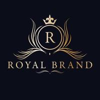 Victorian royal brand logo design. Classic luxury logotype. Elegant logo with crown. vector