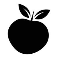 Apple with leaves vector icon design. Fruit flat icon.