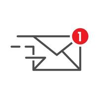 one new sms, email message notification concept illustration line icon design editable vector eps10