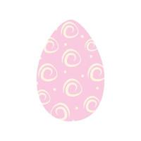 Easter egg in trendy pink with simple pattern of dots and abstract roses in trendy hue. Happy Easter vector