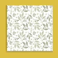 Seamless pattern with green leaves on a white background. Vector illustration.