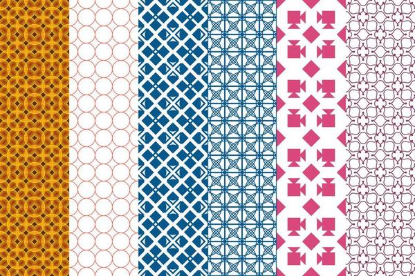 Seamless set of pattern. Ornamental wallpaper. Modern design, digital paper. Vector abstract artwork.