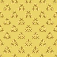 Pattern from brown circles on yellow seamless background. vector