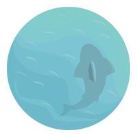 Water shark icon cartoon vector. Danger warning vector