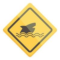 tiburón zona firmar icono dibujos animados vector. mar peligro vector