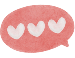 cute classic vintage love speech bubble watercolour Valentine illustration hand painted png