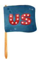 schattig 4e van juli onafhankelijkheid dag Verenigde vlag tekenfilm waterverf illustratie png