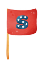 mignonne 4e de juillet indépendance journée uni drapeau dessin animé aquarelle illustration png