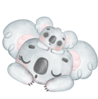 süß kawaii glücklich Lächeln Baby Koala Tierwelt Tier Kindergarten Karikatur Charakter Aquarell Gemälde png