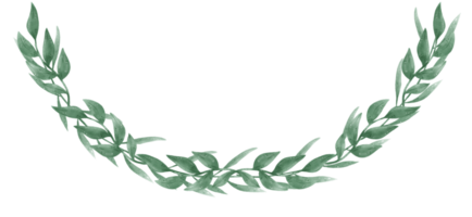 aquarelle vert feuille feuillage couronne Cadre main tiré illustration png