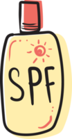 cute spf sun protector bottle doodle hand drawing fun icon png