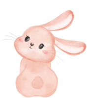 linda dulce kawaii contento sonrisa bebé conejito Conejo acuarela dibujos animados niño animal primavera Pascua de Resurrección huevo