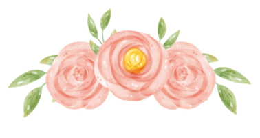 acquerello dolce floreale ghirlanda fiore bandiera mano disegnato grafico illustrazione png