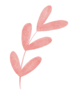 cute decoration pink heart leaf watercolour simple illustration png