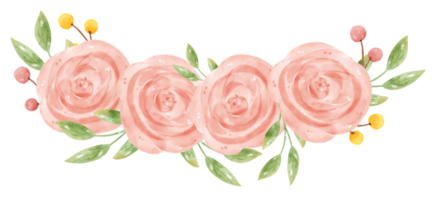 Aquarell Süss Blumen- Kranz Blume Banner Hand gezeichnet Grafik Illustration png