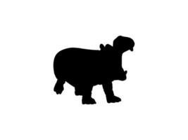 Hippopotamus Silhouette for Logo, Art Illustration, Icon, Symbol, Pictogram or Graphic Design Element. Vector Illustration