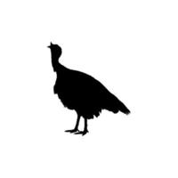 Turkey Silhouette for Art Illustration, Pictogram or Graphic Design Element. The Turkey is a large bird in the genus Meleagris. Vector Illustration