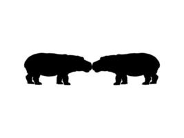 par de el hipopótamo, hipopótamo anfibio silueta para logo, Arte ilustración, icono, símbolo, pictograma o gráfico diseño elemento. vector ilustración
